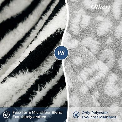 Zebra Print Throw Blanket Soft Lightweight 50x60