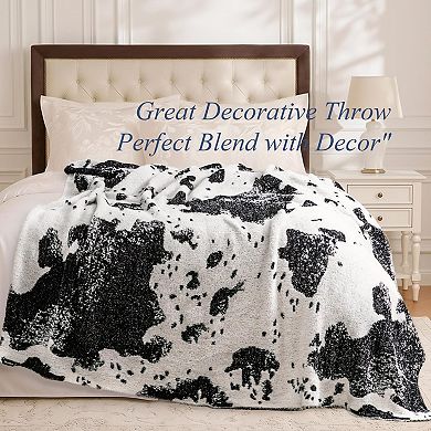 Cow Print Blanket Ultra Soft Lightweight Western Decor