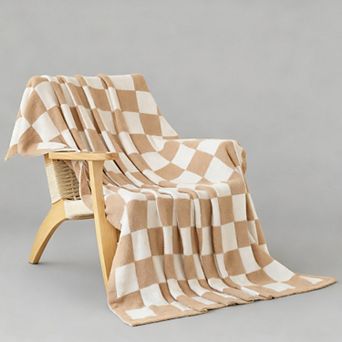 Checkered Blanket Soft Cozy Throw Lightweight Travel Gift