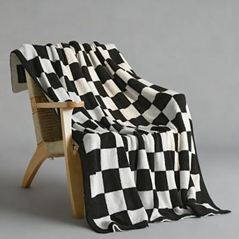 Checkered Blanket Soft Cozy Throw Lightweight Travel Gift