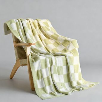 Checkered Blanket Soft Cozy Throw Lightweight Travel Gift