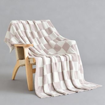 Checkered Blanket Soft Cozy Throw Lightweight Travel Gift
