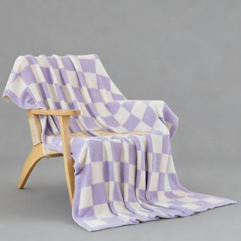 Checkered Blanket Soft Cozy Throw Lightweight Travel Gift