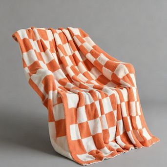 Checkered Blanket Soft Cozy Throw Lightweight Travel Gift