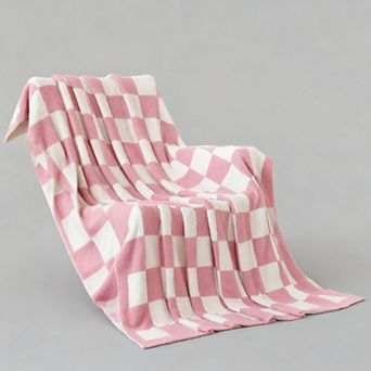 Checkered Blanket Soft Cozy Throw Lightweight Travel Gift