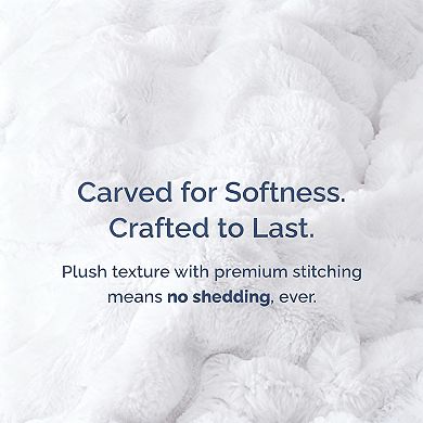 Rabbit Faux Fur Bubble Throw Blanket