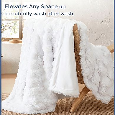 Rabbit Faux Fur Bubble Throw Blanket