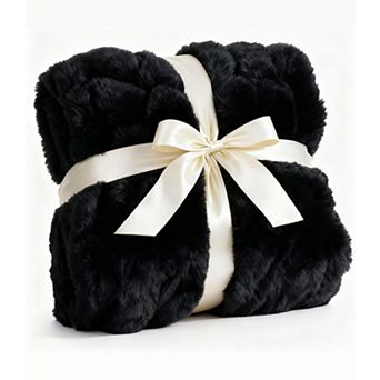 Rabbit Faux Fur Bubble Throw Blanket