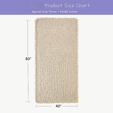 Chunky Knit Throw Blanket Chenille Yarn 40x80