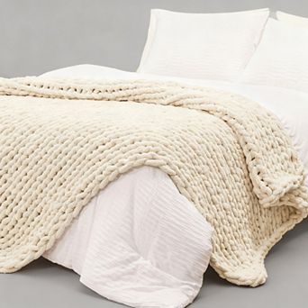 Chunky Knit Throw Blanket Chenille Yarn 40x80