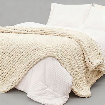 Chunky Knit Chenille Throw Blanket