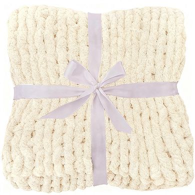 Chunky Knit Chenille Throw Blanket