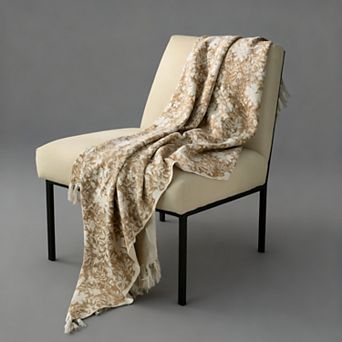 Handblock Printed Throw Blanket 50"x60" Fringed Cotton
