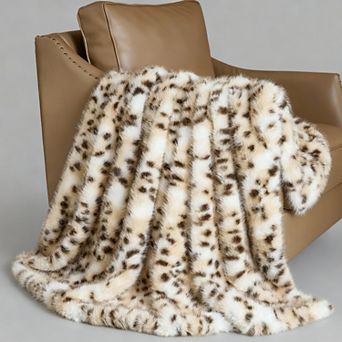 Faux Rabbit Fur Throw Blanket Silky Soft Plush 50x60