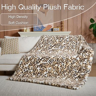Faux Rabbit Fur Throw Blanket Silky Soft Plush 50x60