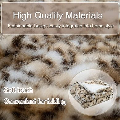 Faux Rabbit Fur Throw Blanket Silky Soft Plush 50x60