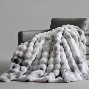 Faux Rabbit Bubble Fleece Throw Blanket Soft Warm Plush Couch Bed Decor