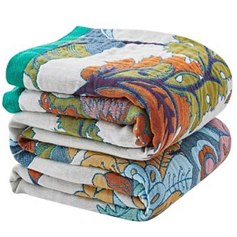 Boho Cotton Throw Blanket Farmhouse Reversible Rustic Soft Muslin All Season