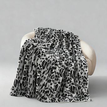 Print Faux Fur Throw Blanket Soft Warm Fluffy