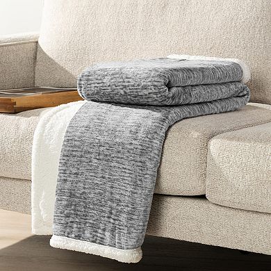 Sherpa Plaid Throw Blanket 50x60 Reversible Fleece