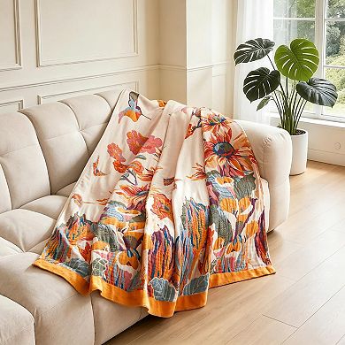 Boho Cotton Throw Blanket Reversible Lightweight Soft Summer Bed Quilt
