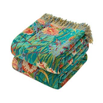 Boho Throw Blanket Cotton Muslin 4-Layer Floral