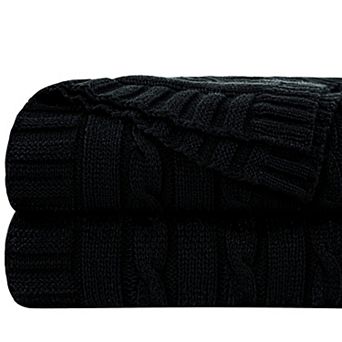 Cotton Cable Knit Throw Blanket Lightweight Breathable Soft
