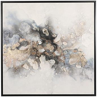 Stella & Eve Watercolor Blotch with Gold Foil Accents Framed Wall Art