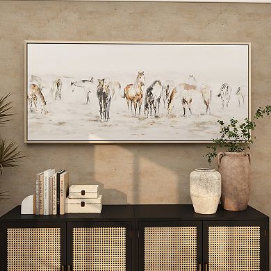 Stella & Eve Gold Foil Accents Wood Framed Canvas Wall Art