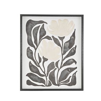 Stella & Eve Floral Design Framed Canvas Wall Art