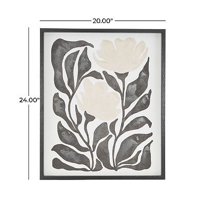 Stella & Eve Floral Design Framed Canvas Wall Art