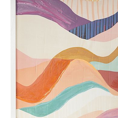 Stella & Eve Wavy Decorative Framed Canvas Wall Art