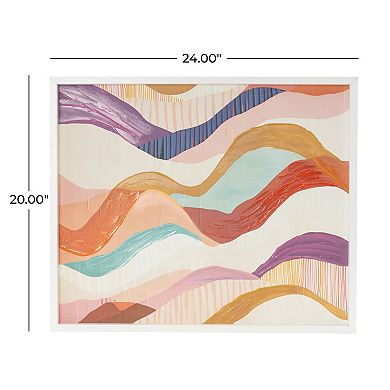 Stella & Eve Wavy Decorative Framed Canvas Wall Art