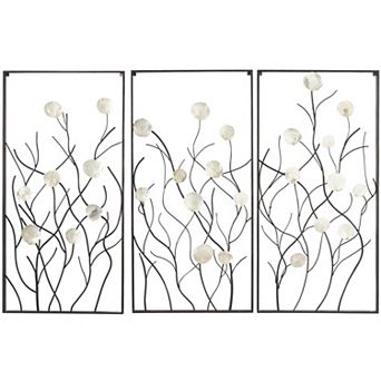 Stella & Eve 3 pc Capiz Shells Design Metal Wall Decor Set