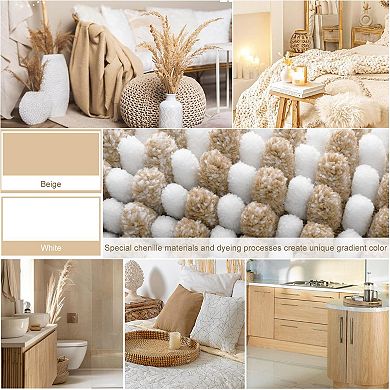 Bathroom Rugs Set 2 Piece Chenille Absorbent Non-Slip Washable
