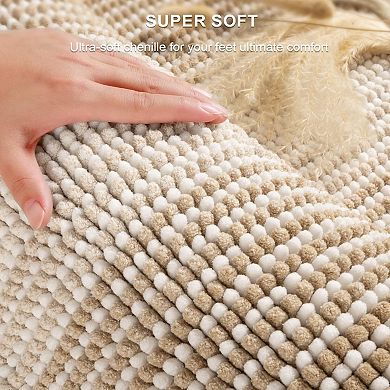 Bathroom Rugs Set 2 Piece Chenille Absorbent Non-Slip Washable