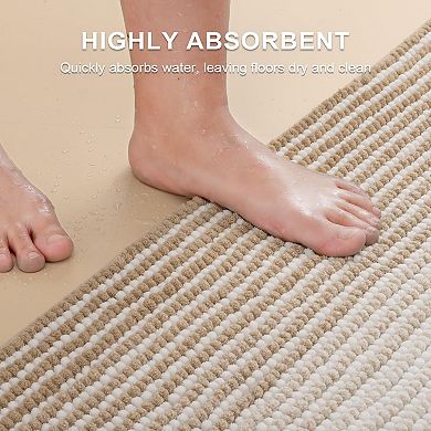 Bathroom Rugs Set 2 Piece Chenille Absorbent Non-Slip Washable