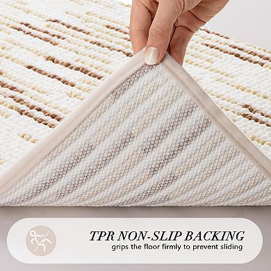 Chenille Bath Mat Set 3 Piece Non-slip Absorbent Bathroom Rugs