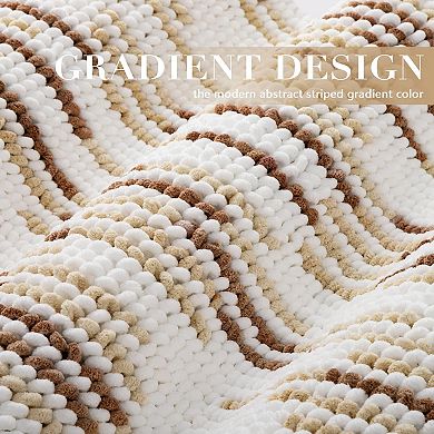 Chenille Bath Mat Set 3 Piece Non-slip Absorbent Bathroom Rugs