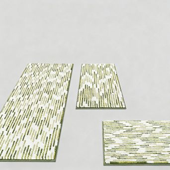 Chenille Bath Mat Set 3 pc Non-slip Absorbent Bathroom Rugs