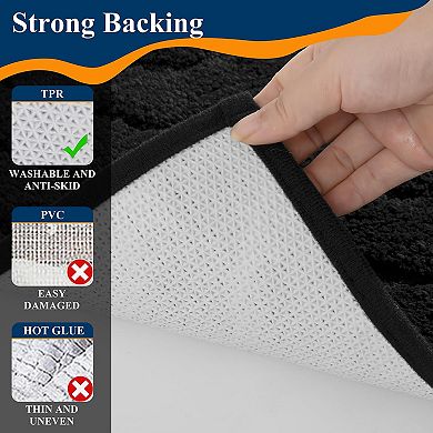 5 Piece Bathroom Rug Set Soft Absorbent Non Slip Washable