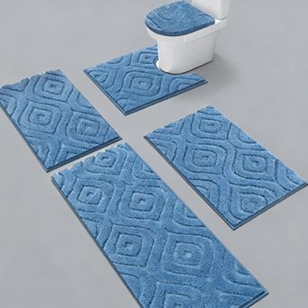 5 pc Bathroom Rug Set Soft Absorbent Non Slip Washable