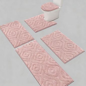 5 pc Bathroom Rug Set Soft Absorbent Non Slip Washable