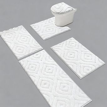 5 pc Bathroom Rug Set Soft Absorbent Non Slip Washable