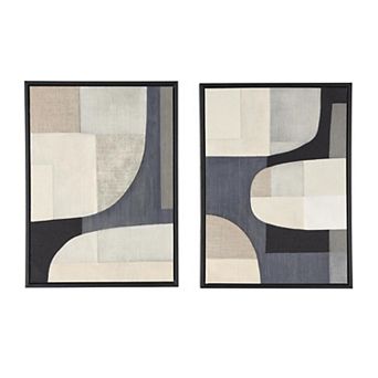Stella & Eve 2 pc Mixed Media Overlapping Shapes Framed Wall Art Set