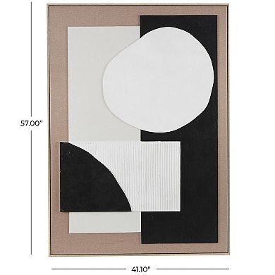 Stella & Eve Abstract Shapes Wood Textured Framed Wall Art