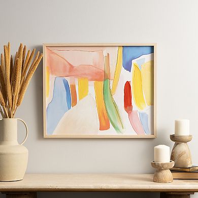 Stella & Eve Brushed Paint Strokes Framed Canvas Wall Art