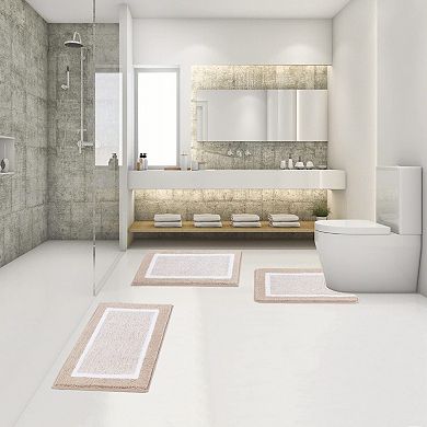 Bathroom Rugs Set 3 Piece Shaggy Absorbent Non Slip Washable