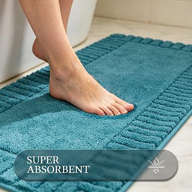 Bathroom Rugs Non Slip Washable Shower Mat Plush Shaggy Absorbent Bath Set