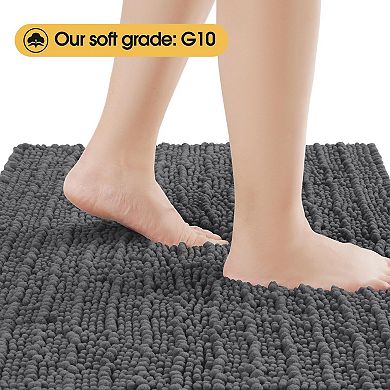 Chenille Bathroom Rug Mat Contour Non Slip Absorbent